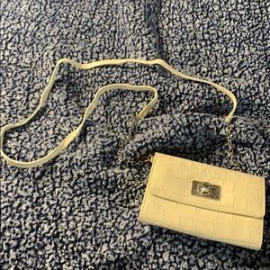 Cream Clutch/Crossbody Bag